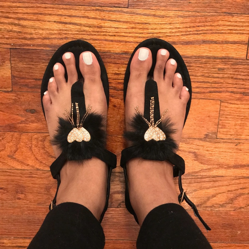 Black Heart Sandals